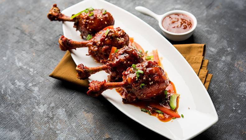 Chicken Lollipops with Sweet Chili and Orange Glaze