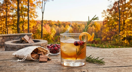 Smoked Cranberry Bourbon Fizz