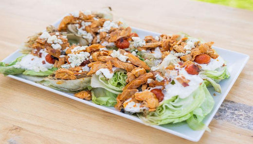 Grilled Wedge Salad with Buffalo Chicken