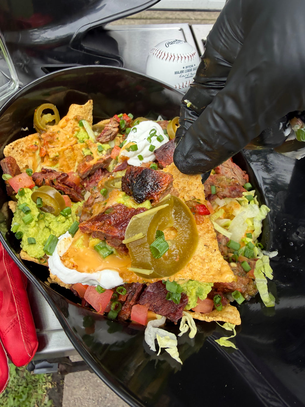 Helmet Grilled Skirt Steak Nachos