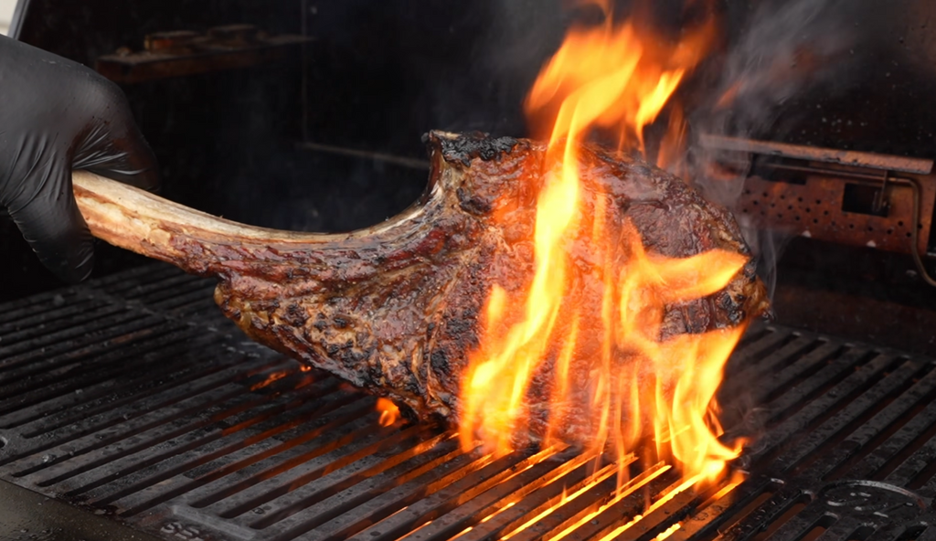  Reverse-Seared Tomahawk Steak with Fig & Herb Sauce