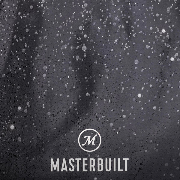 Closeup of water beading on the surface of the cover.