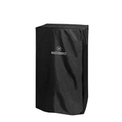 Durable, weather-resistant, polyurethane-coated smoker cover protects your smoker from the elements year-round. Black cover with Masterbuilt name and logo printed in grey.