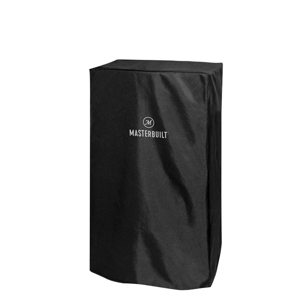 Durable, weather-resistant, polyurethane-coated smoker cover protects your smoker from the elements year-round. Black cover with Masterbuilt name and logo printed in grey.
