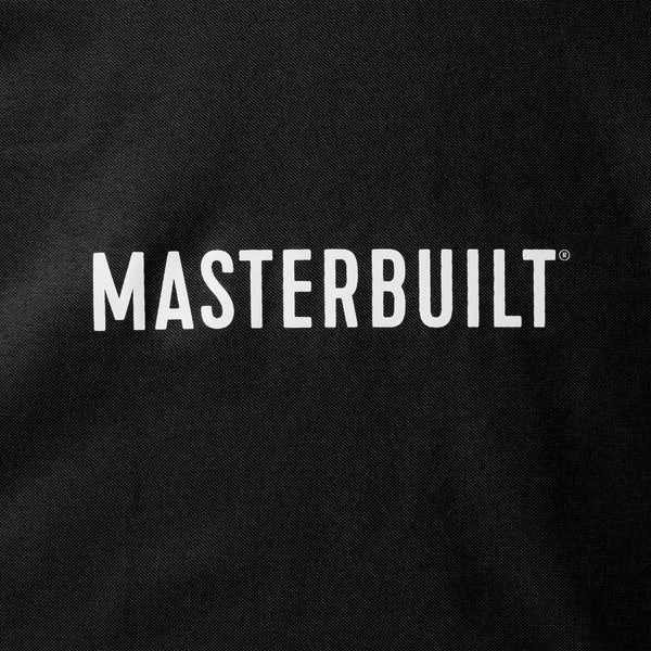 Closeup of the Masterbuilt® name mark printed in white on the black cover.