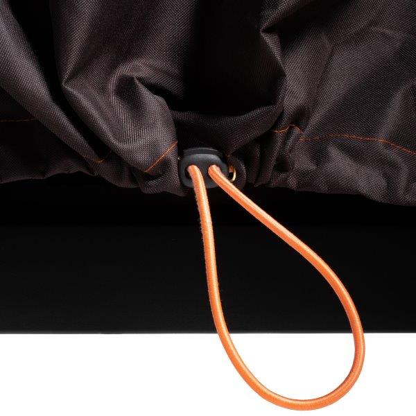 Orange Cinch Cord at the bottom keeps the cover in place