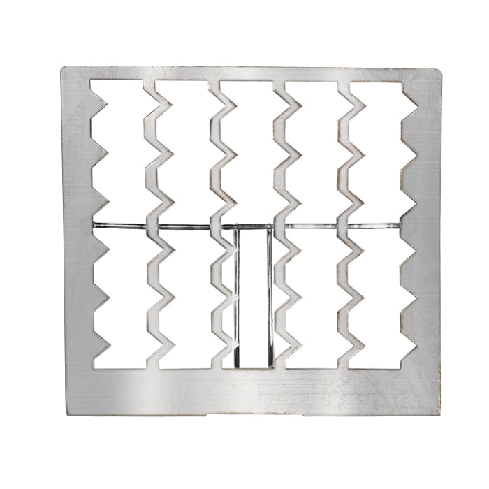 Square metal grate with cut-out openings