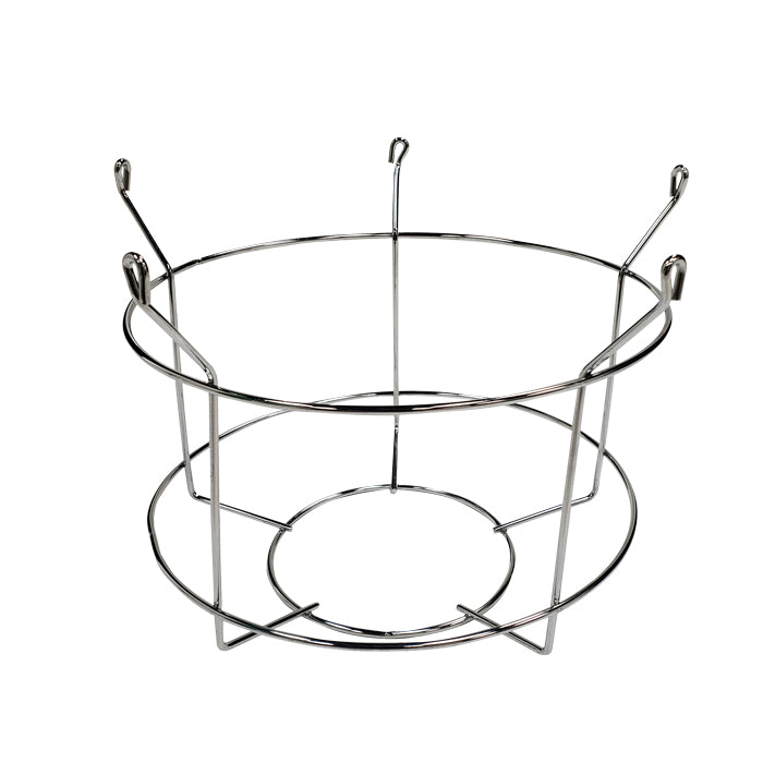Round wire basket with bent loops for hanging