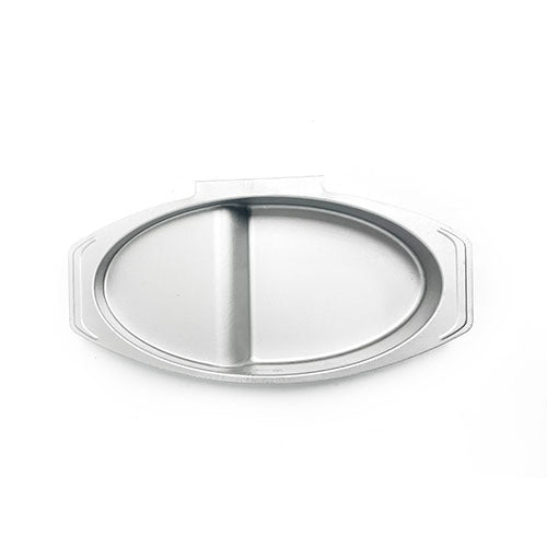 Oval formed metal water bowl