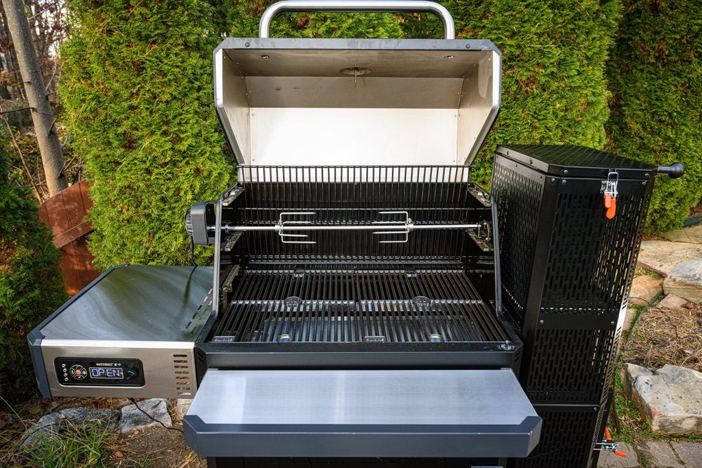 Rotisserie installed in a Gravity Series Grill + Smoker