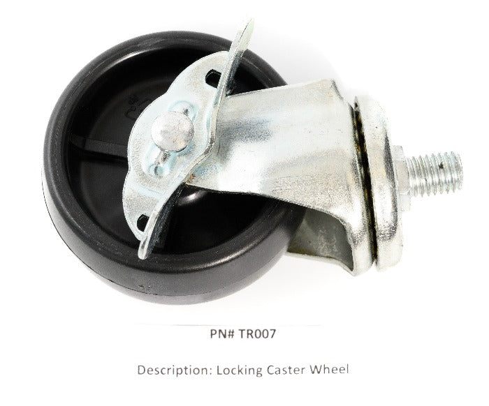 Locking caster wheel with threaded post